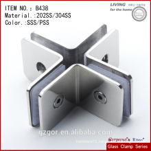 Made in China 304SS cross clamp of four sides/ glass to glass clamp/hinge